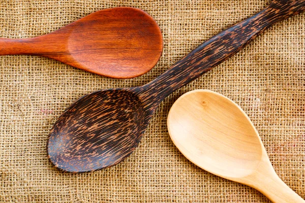 Empty wooden spoon