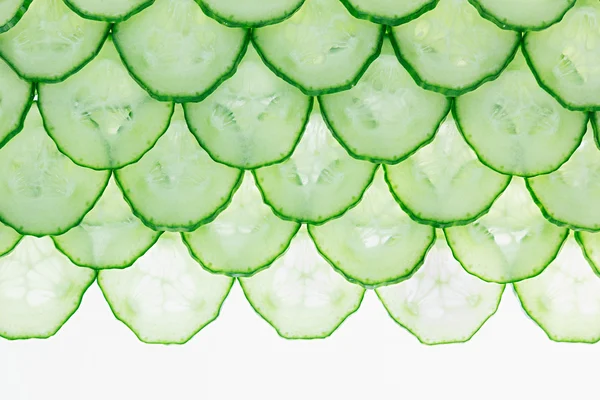 Cucumber slices. Pattern. Frame with the copy space.  Food background. Macro. Texture.