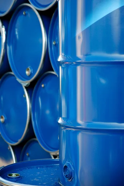 Industrial blue barrels