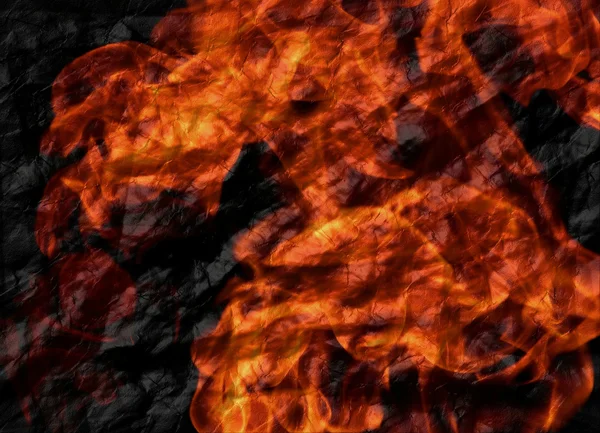 Abstract background of a flame of fire in the form of an image of crumpled paper