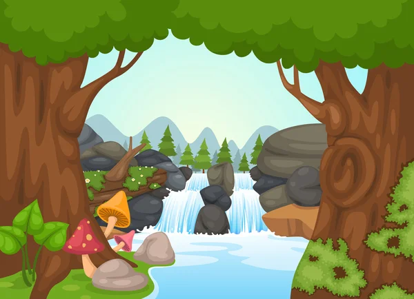 Waterfall landscape vector