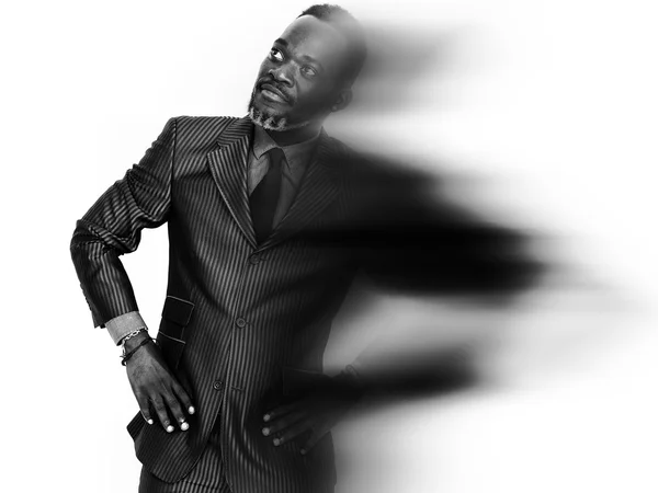 Handsome businessman blurred portrait black and white