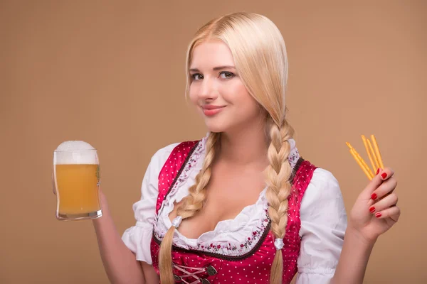 Young sexy blonde wearing dirndl