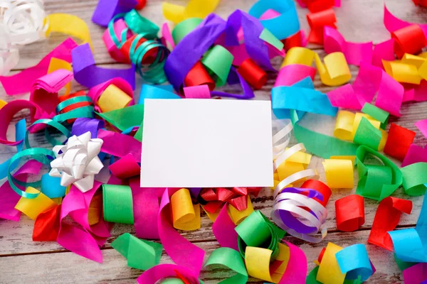 Greeting card in the pile of confetti