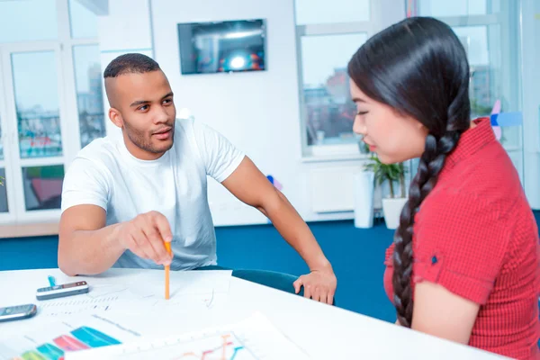 Young creative people at brainstorming