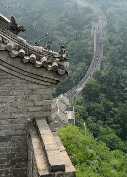 BEIJING CHINA CIRCA JULY 2016. The Chinese government allows people to write graffiti on areas of The Great Wall at Mutianyu as a way to hopefully discourage defacing other areas with original bricks.