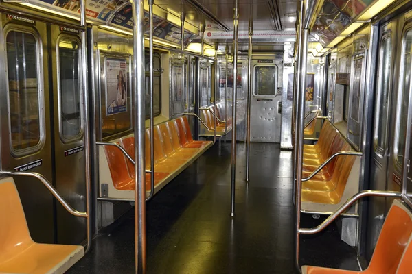 Empty subway car on the MTA Subway, New York City