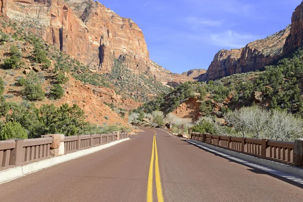 Red rock mountain landscape in Zion National Park, Utah