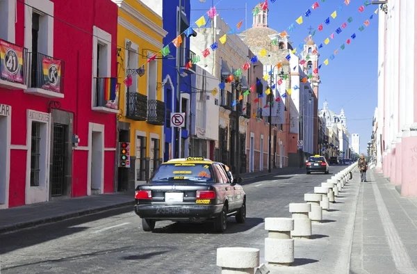 Vibrant and Colorful Buildings of Puebla City, Mexico