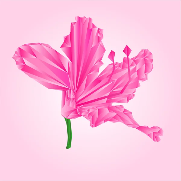 Rhododendron polygons pink flower vector