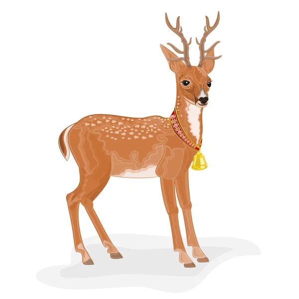 Christmas Reindeer with bell vector