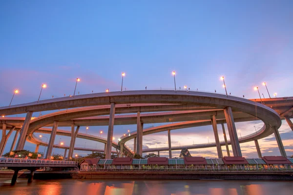 Twilight bridge concrete at bangkok thailand