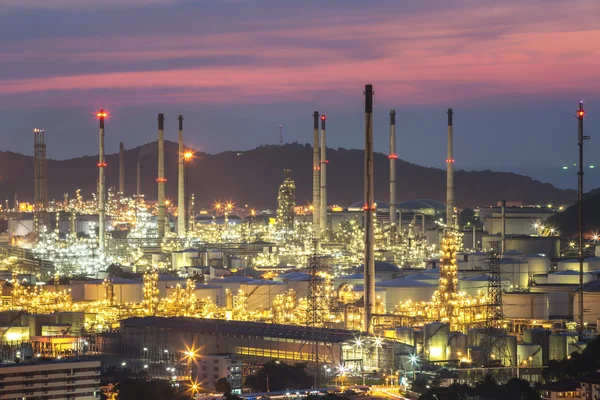 Petrochemical plant at twilight