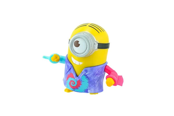 Groovy minions with bananas toy character isolated on white