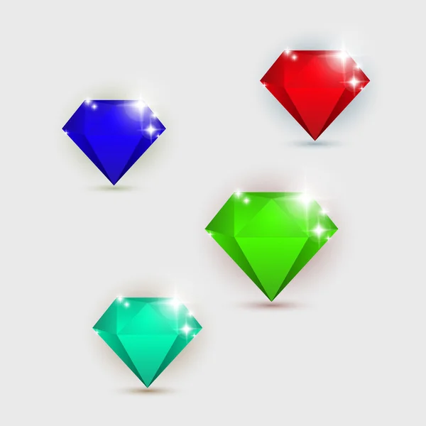 Colored diamonds with shadows