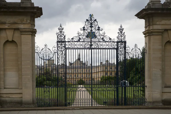 Oxford, UK - August 27, 2014: view of the Radcliffe Camera with All Souls College in Oxford, UK. The historic building is part of Oxford University Library.