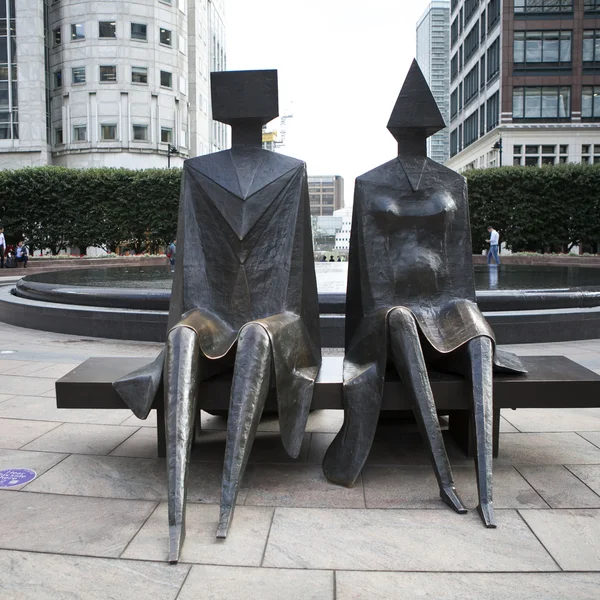 Bronze sculpture is situated in Cabot Square