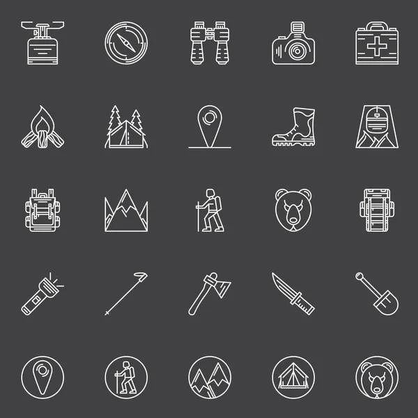 Vector linear hiking icons