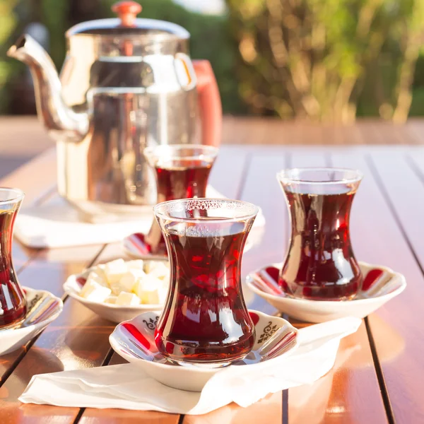 Concept of turkish tea accessories