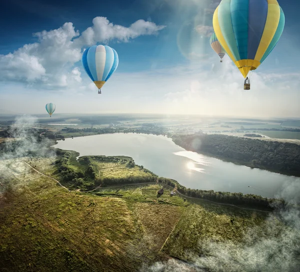 Travel and Tourism.View from balloons