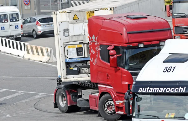 Trucks moving in the terminal