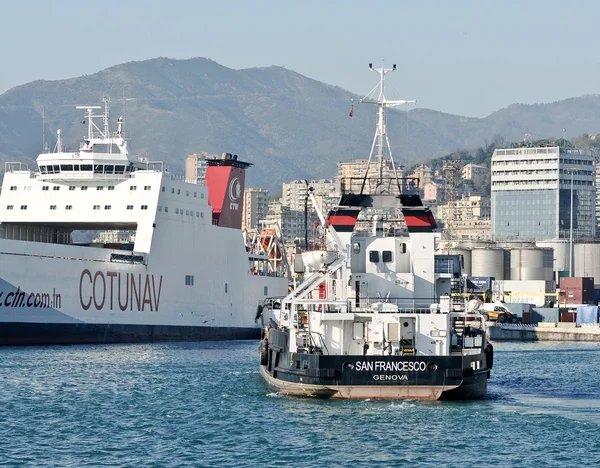 The cargo ship RoRo Cutonav Amilcar with tanker San Francesco