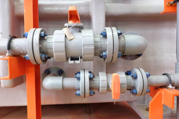 Pipelines and valve on oil and gas platform