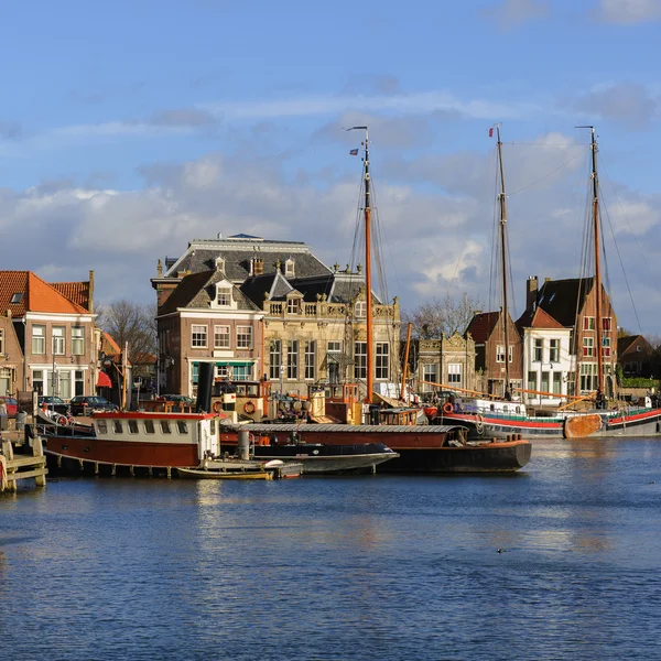 Beautiful view of the Old Port of Enkhuizen, The Netherlands
