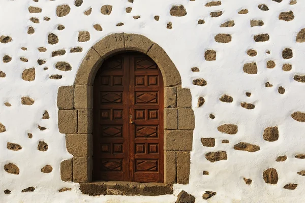 Side door to the church of St. Bartholomew in La Galge, La Palma, Spain