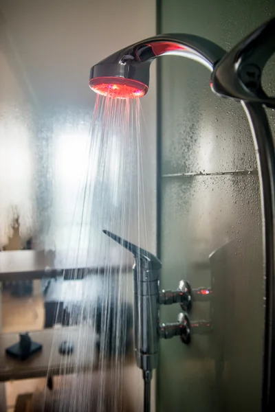 Interior of a glass shower cabin
