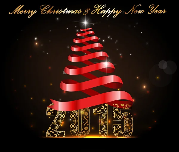 Happy New Year 2015 and marry christmas celebration concept card