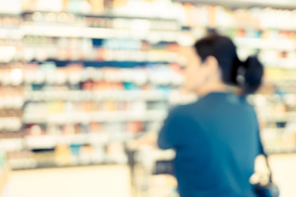 Supermarket store blur background