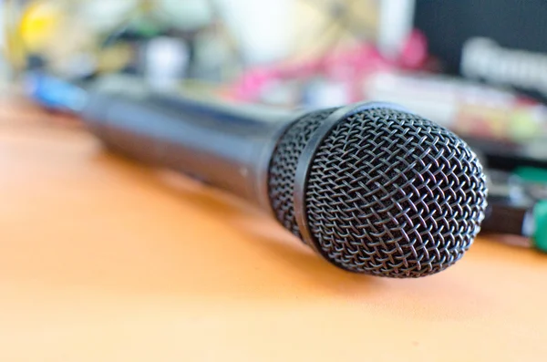 Close up old microphone