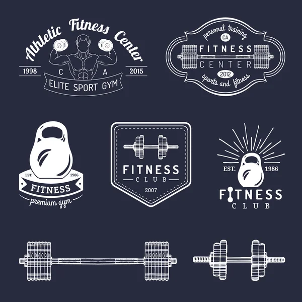 Fitness gym elements set.