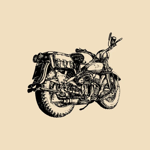 Retro hand sketched motorcycle