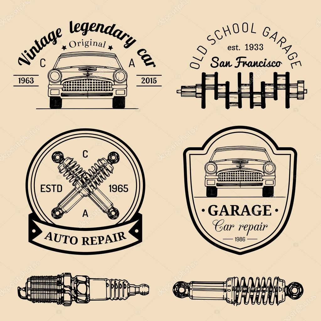 Set of vintage garage logo. — Stock Vector © vladayoung #87208310