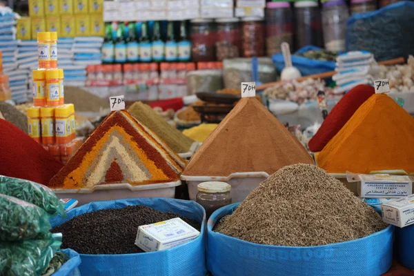 Spices in the market in the Agadir, Morocco.