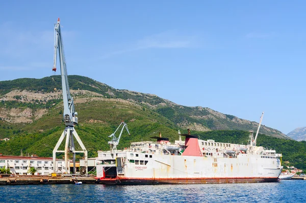 Ship at shipyard of ship repair plant, Bijela, Montenegro