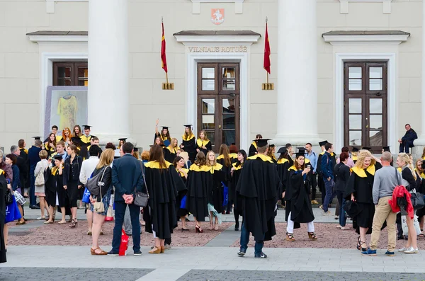 Graduates of European Humanities University after official graduation ceremony near the Town Hall, Vilnius, Lithuania
