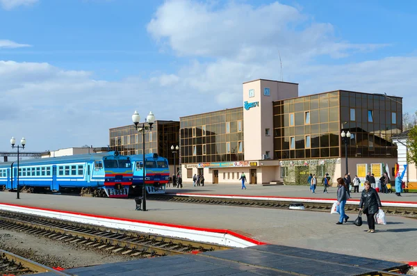 The landing platform of railway station in Mogilev, Belarus