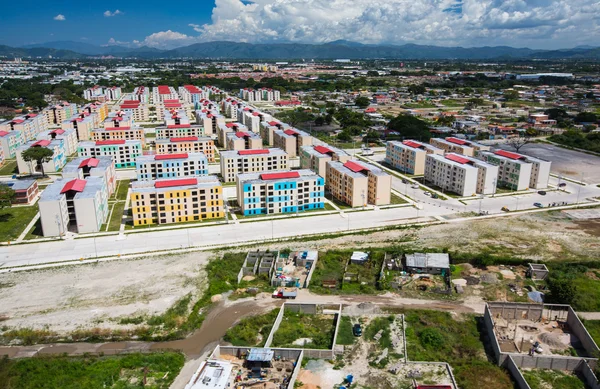 Aerial view of the poor area of the city