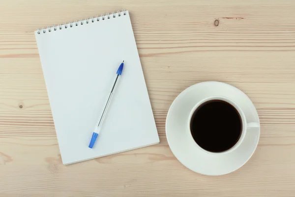 Notebook  and Cup of coffee