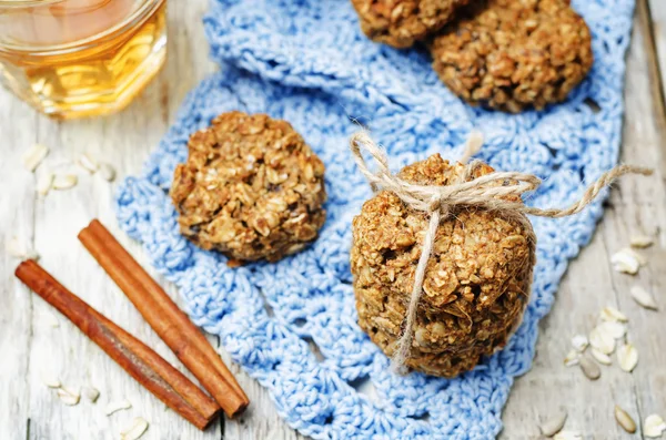 Banana oat sunflower seeds vegan breakfast cookies