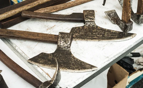 Old steel and wood axes