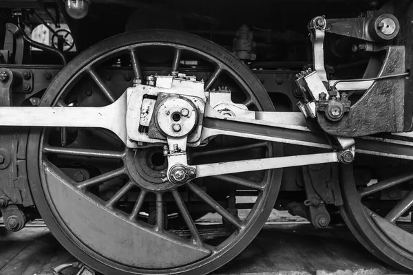 Railway wheels wagon. Behind the wheel.
