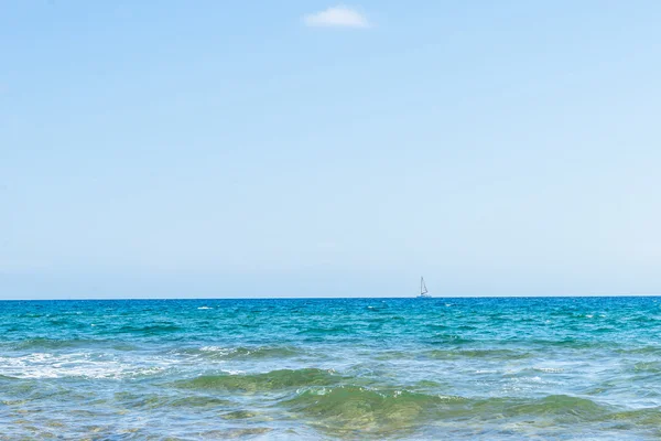 Yacht on Mediterranean Sea. Spain. September 2015.