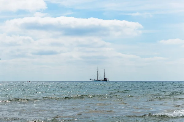 Yacht on Mediterranean Sea. Spain. September 2015.
