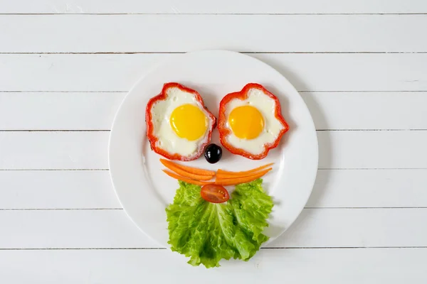 Happy face made with food, food art