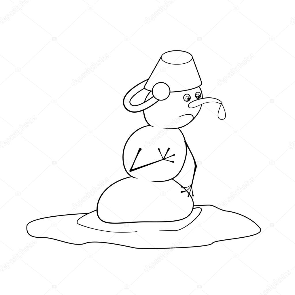 Melting Snowman Page Coloring Pages