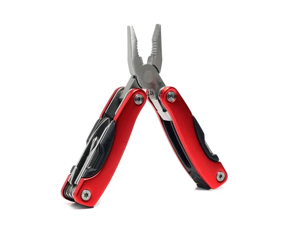 Pocket multi tool pliers with red handles